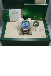 Rolex Datejust Ii 41 Blue Azzurro Roman Dial Steel Mens Watch 116300